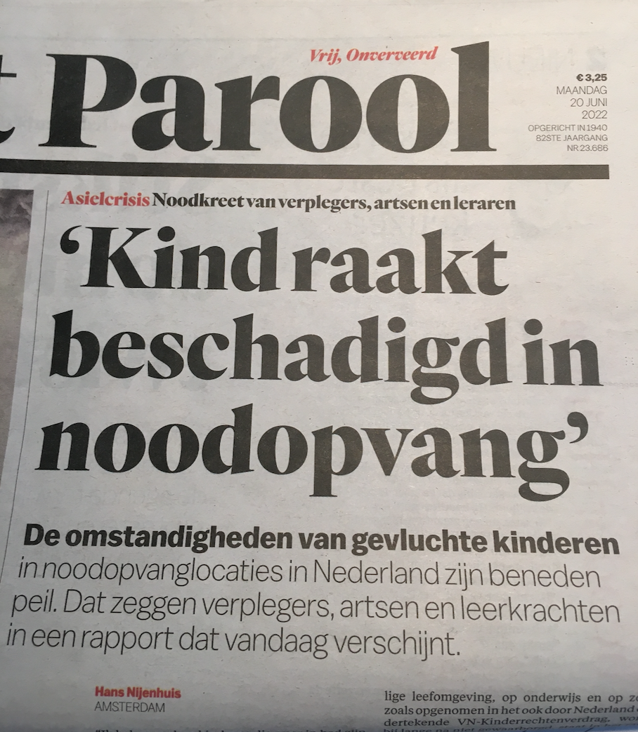 Kop in Het Parool van 20 juni 2022.